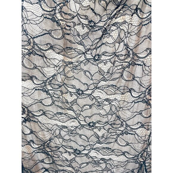 NEW Badgley Mischka Lace Silk Black Overlay Strapless Maxi Dress 14 - Picture 2 of 6